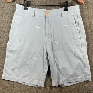Vineyard Vines Breaker Shorts Men's 30 Blue Embroidered Fish AOP Casual